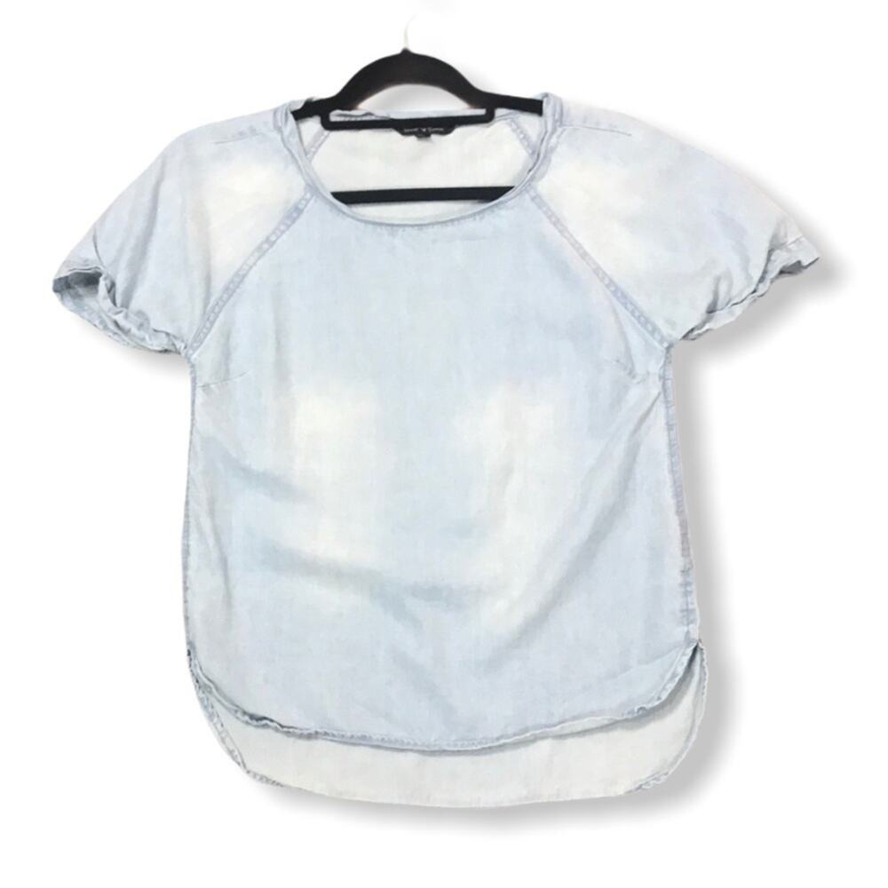 Velvet Hearts Faded Faux Denim Tee